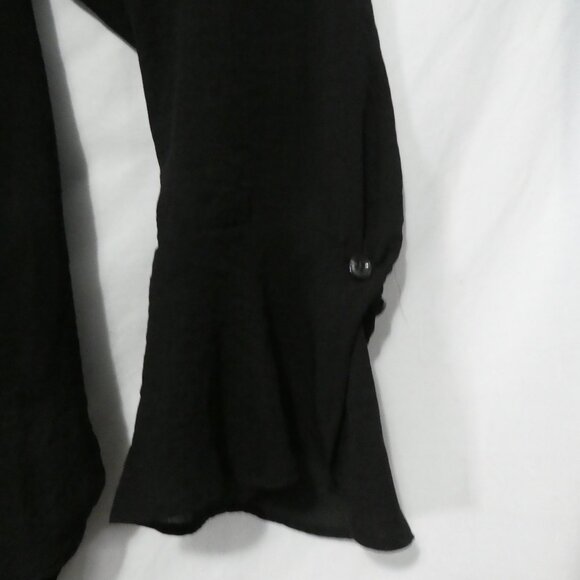 MICHEL STUDIO COLLECTION | size 18 | Elegant Black Sheer Ruffled Blouse - Picture 8 of 14